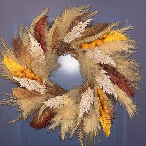 Kirklands Autumn Wreath with Yellow and Brown Accents